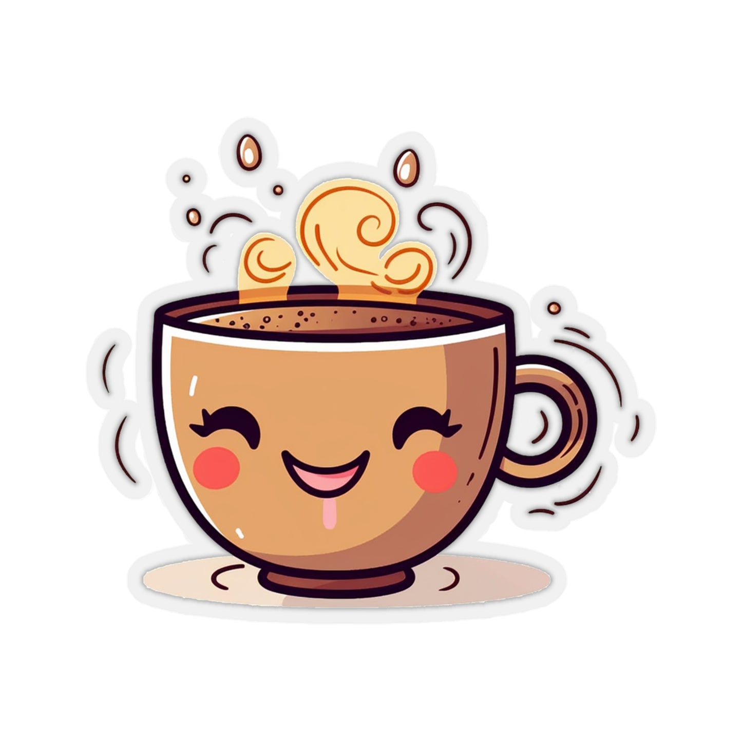 Kawaii Cup of Coffee Sticker - Add a Cute and Whimsical Touch to Your Accessories