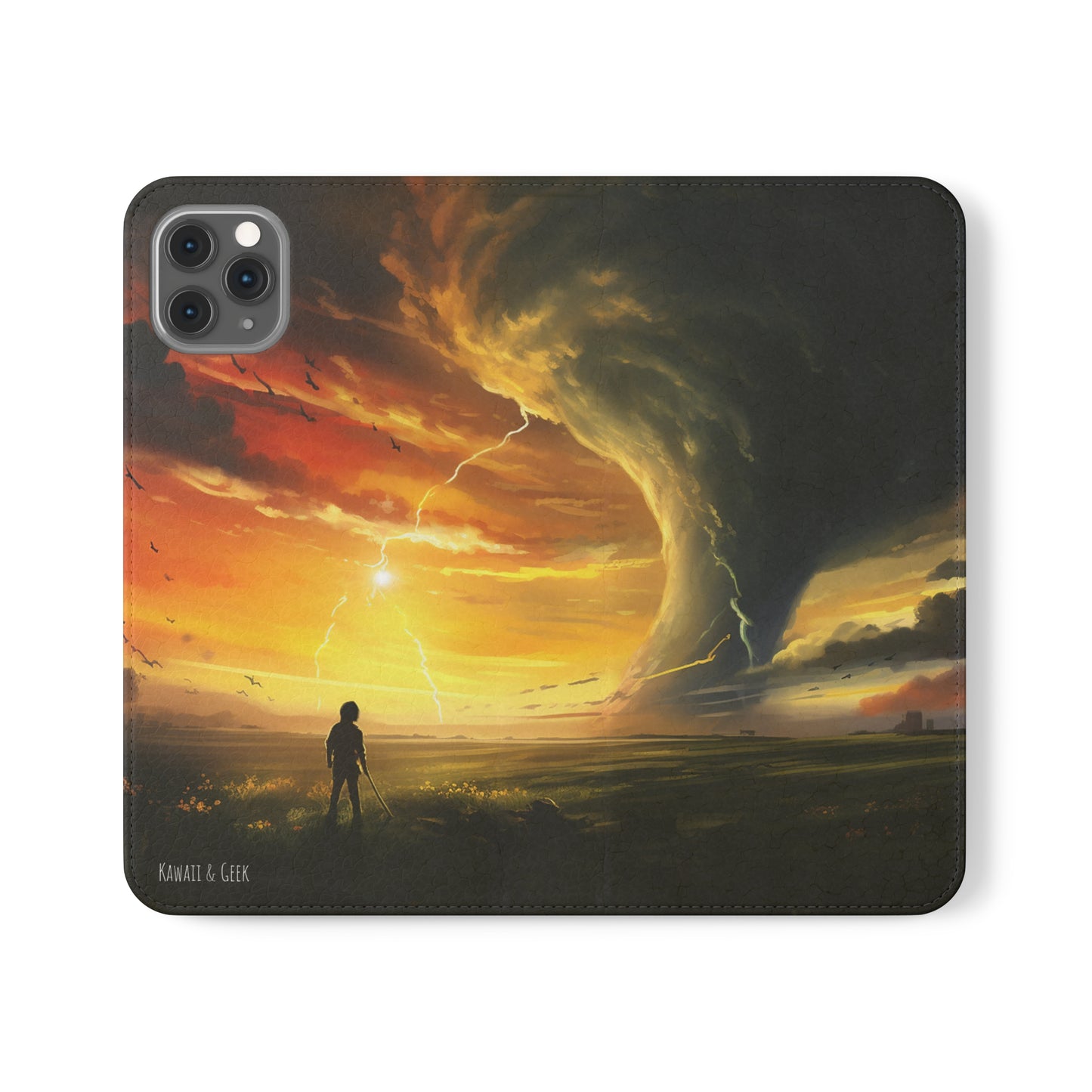 Apocalyptic Tornado Kids Flip Phone Case