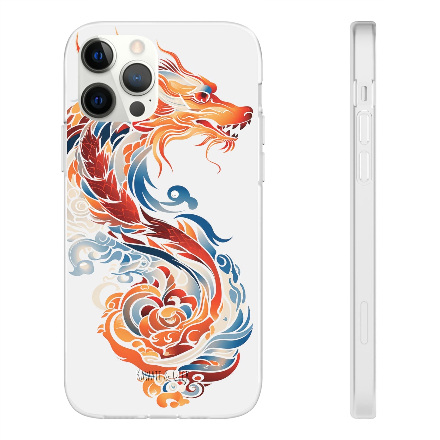 Elegant Chinese Ink Dragon Flexi Transparent Phone Case