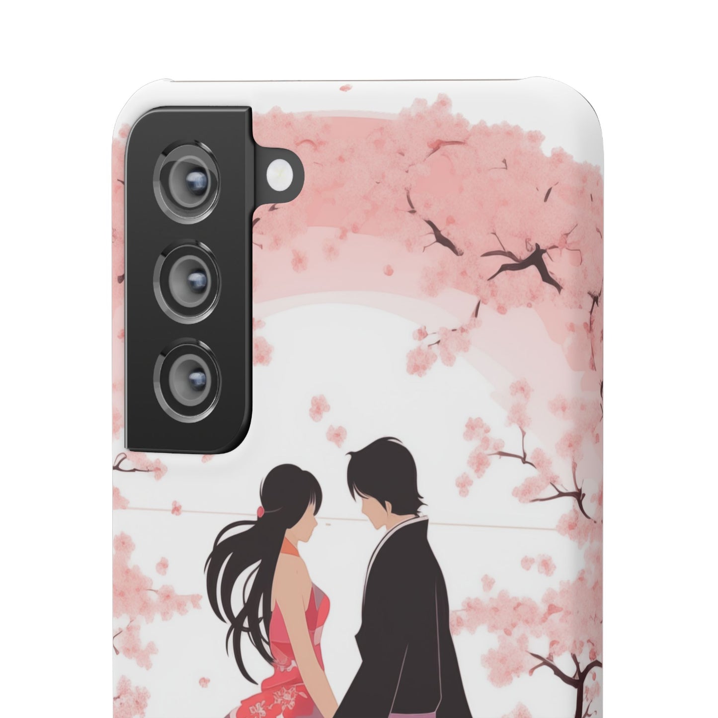 Japanese Blossom Love Premium Phone Case - Valentine's Cherry Tree Design