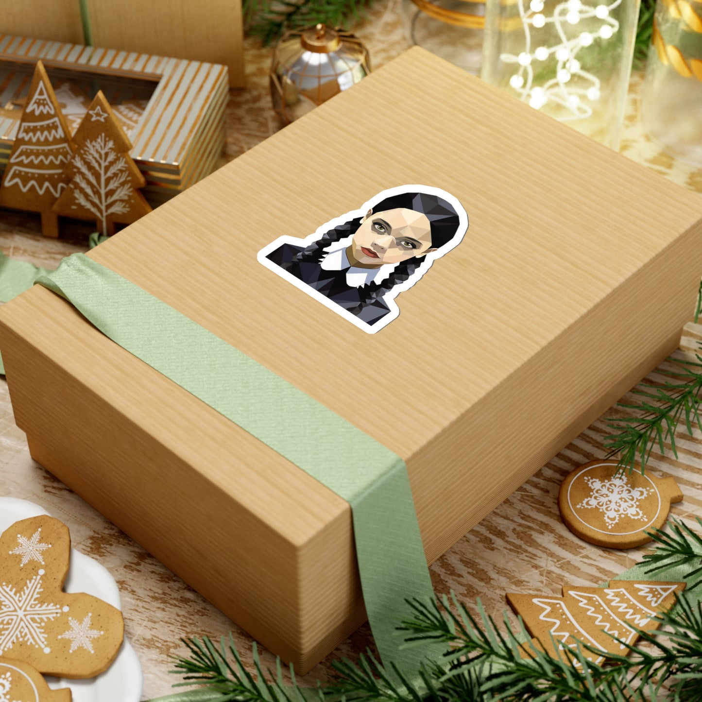 Wednesday Addams Geometric Sticker - Embrace Dark Elegance