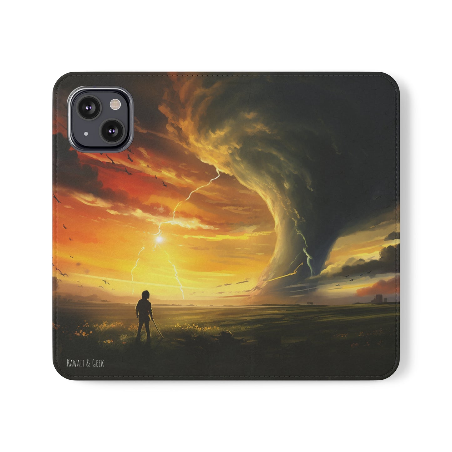 Apocalyptic Tornado Kids Flip Phone Case