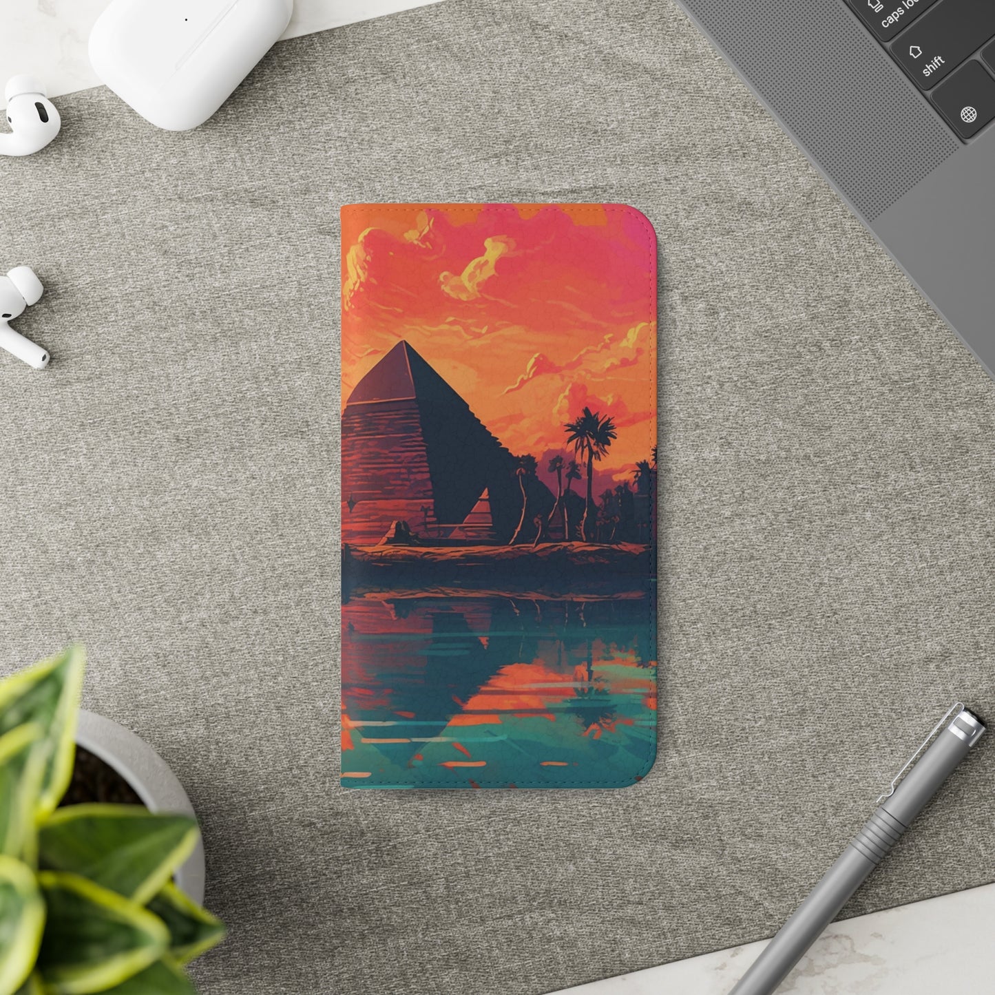 Egyptian Pyramid at Sunset Flip Phone Case - Carry the Mystique of Ancient Egypt with You