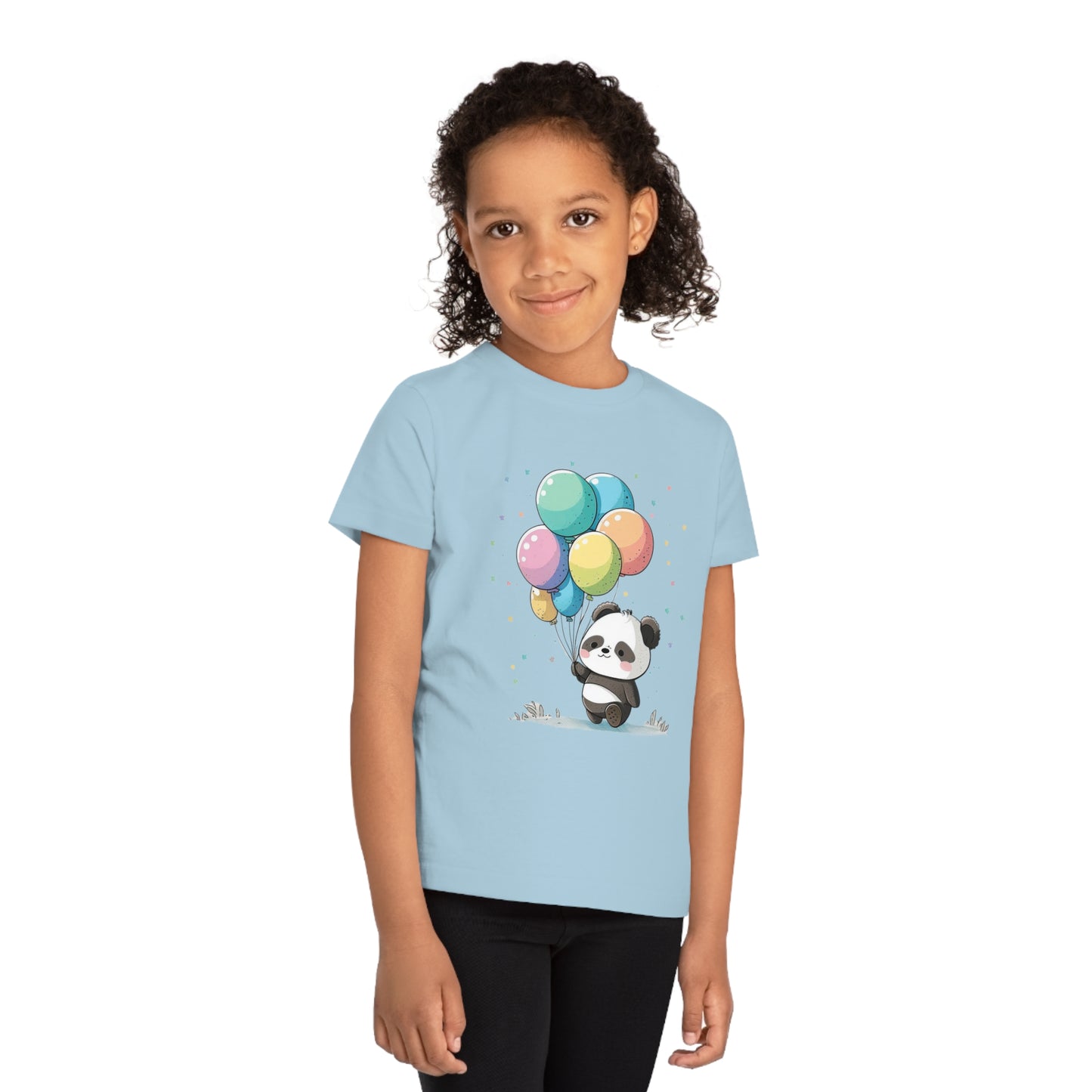 Panda with Balloons Kids Eco-Friendly T-Shirt - Adorable Style for Little Nature Lovers