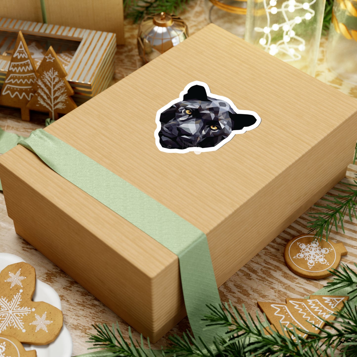 Black Panther Sticker - Grace and Mystery in Geometric Form