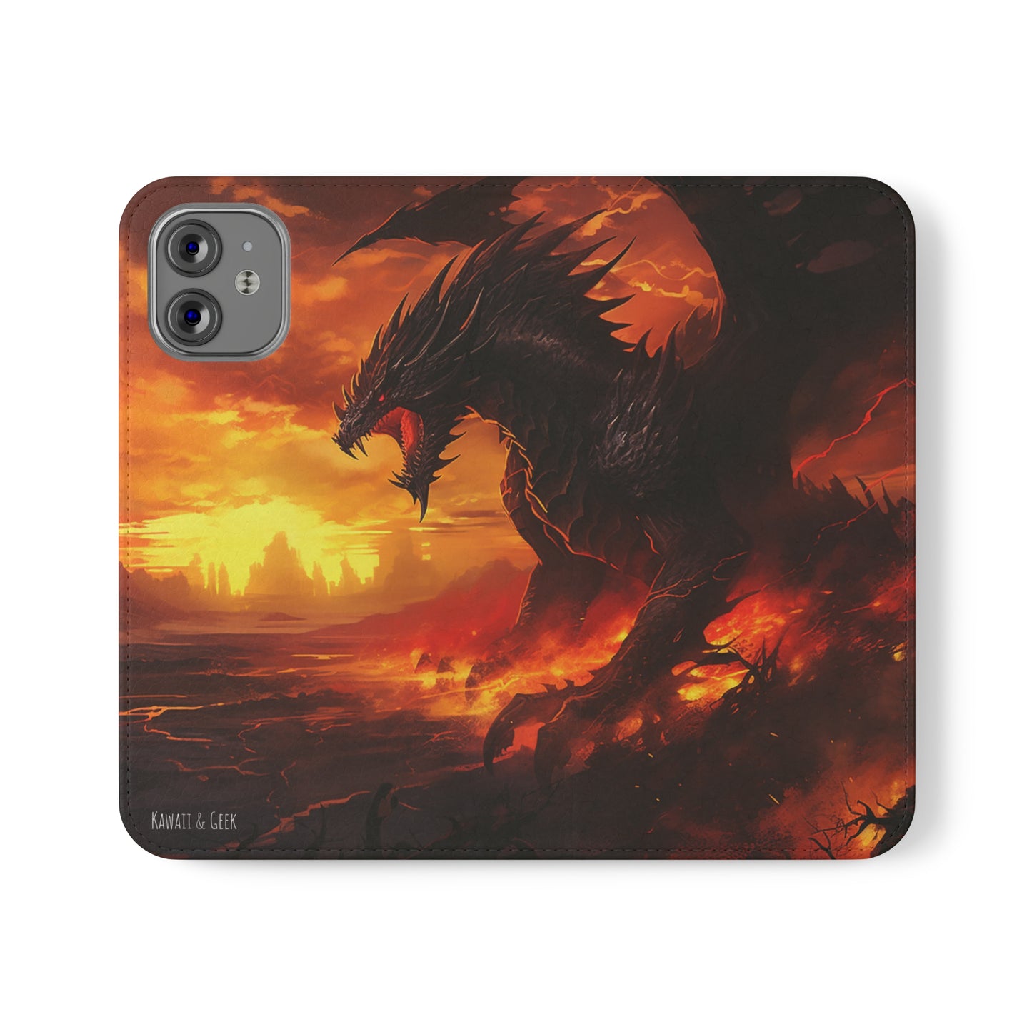 Apocalyptic Red Dragon Flip Phone Case