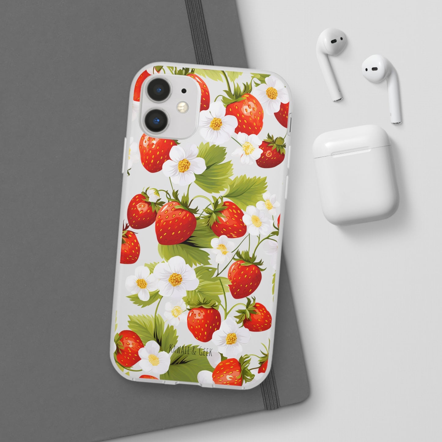 Strawberries & Florals Flexi and Transparent Phone Case