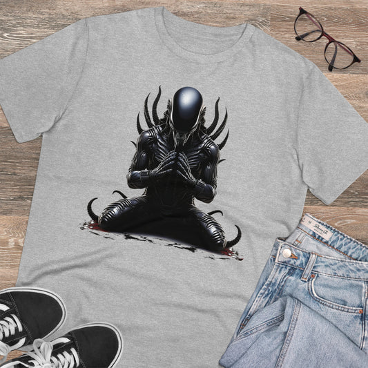 Eco-Friendly Zen Alien Xenomorph T-shirt - Embrace Galactic Serenity