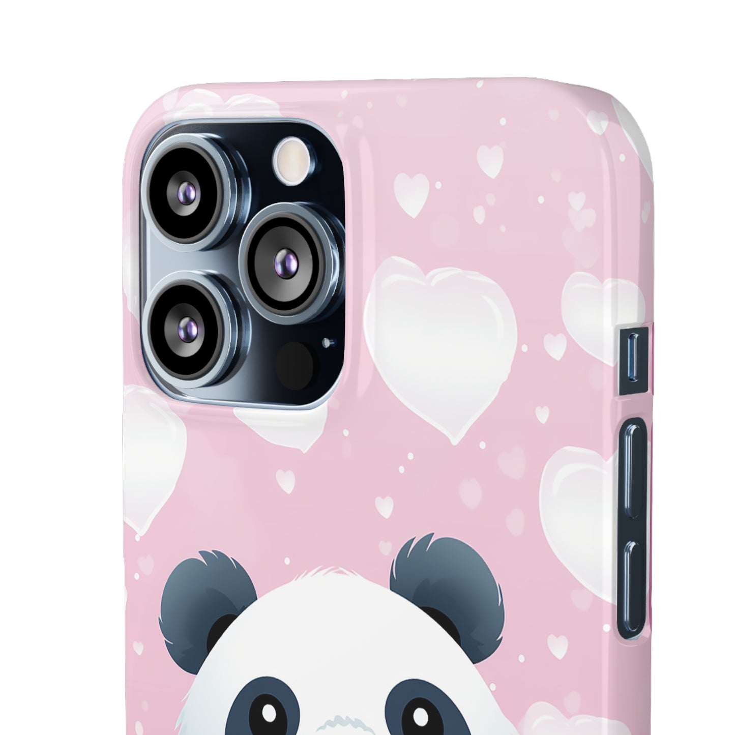 Cute Panda & Hearts Premium Phone Case