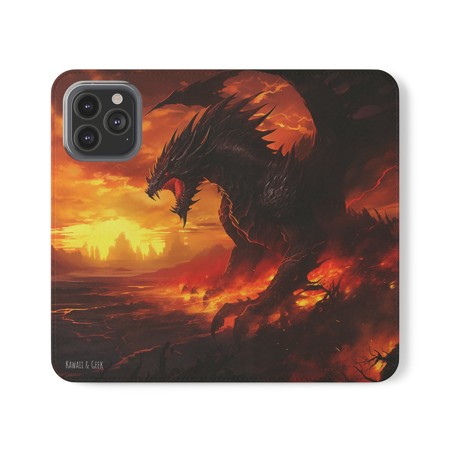 Apocalyptic Red Dragon Flip Phone Case