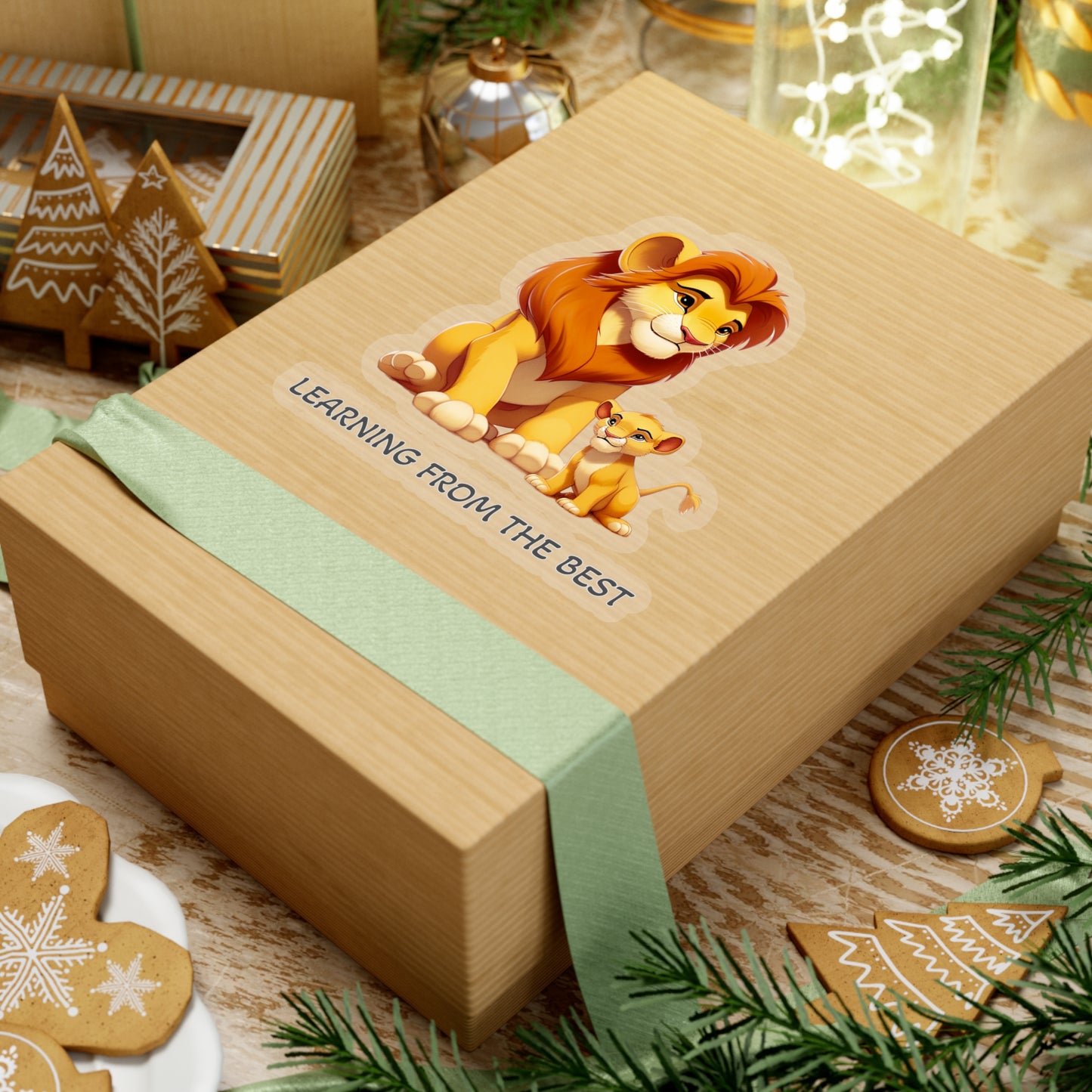 Learning from the Best - Father's Day Sticker - Celebrate the Bond with Cute Mufasa and Simba