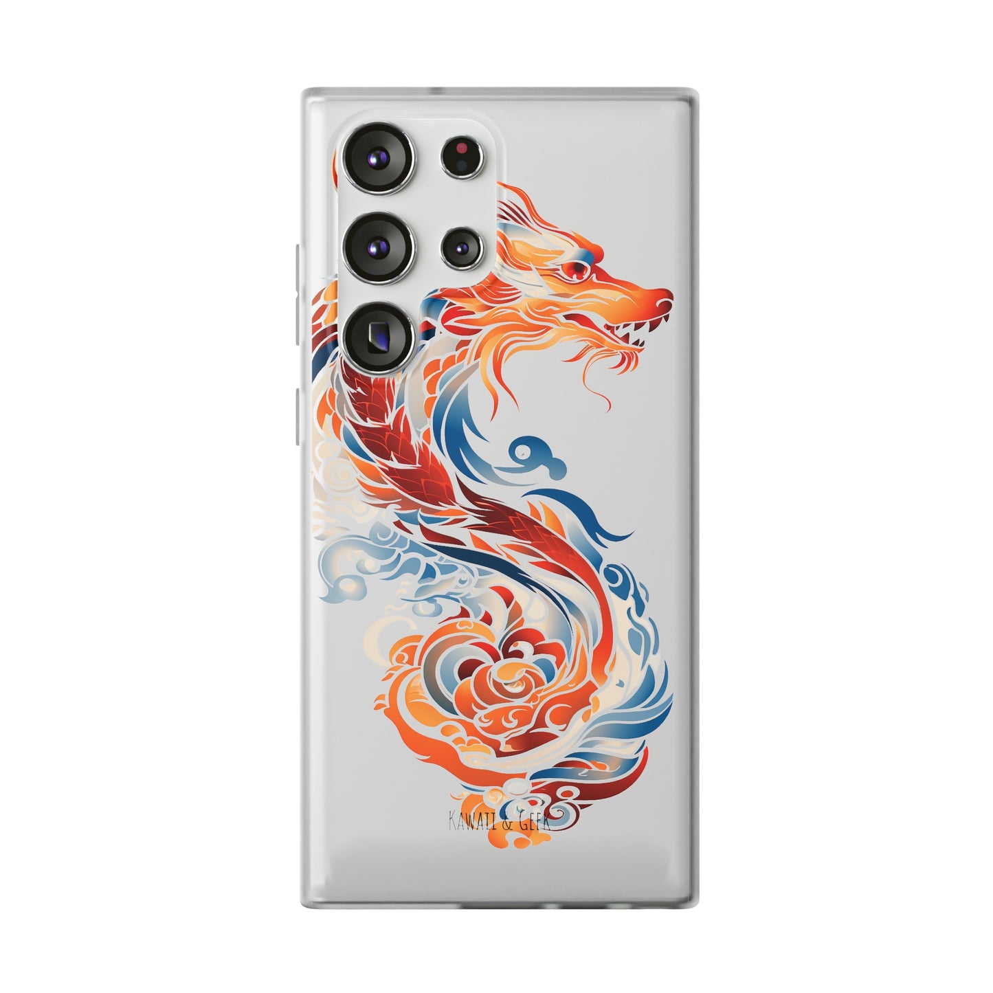 Elegant Chinese Ink Dragon Flexi Transparent Phone Case