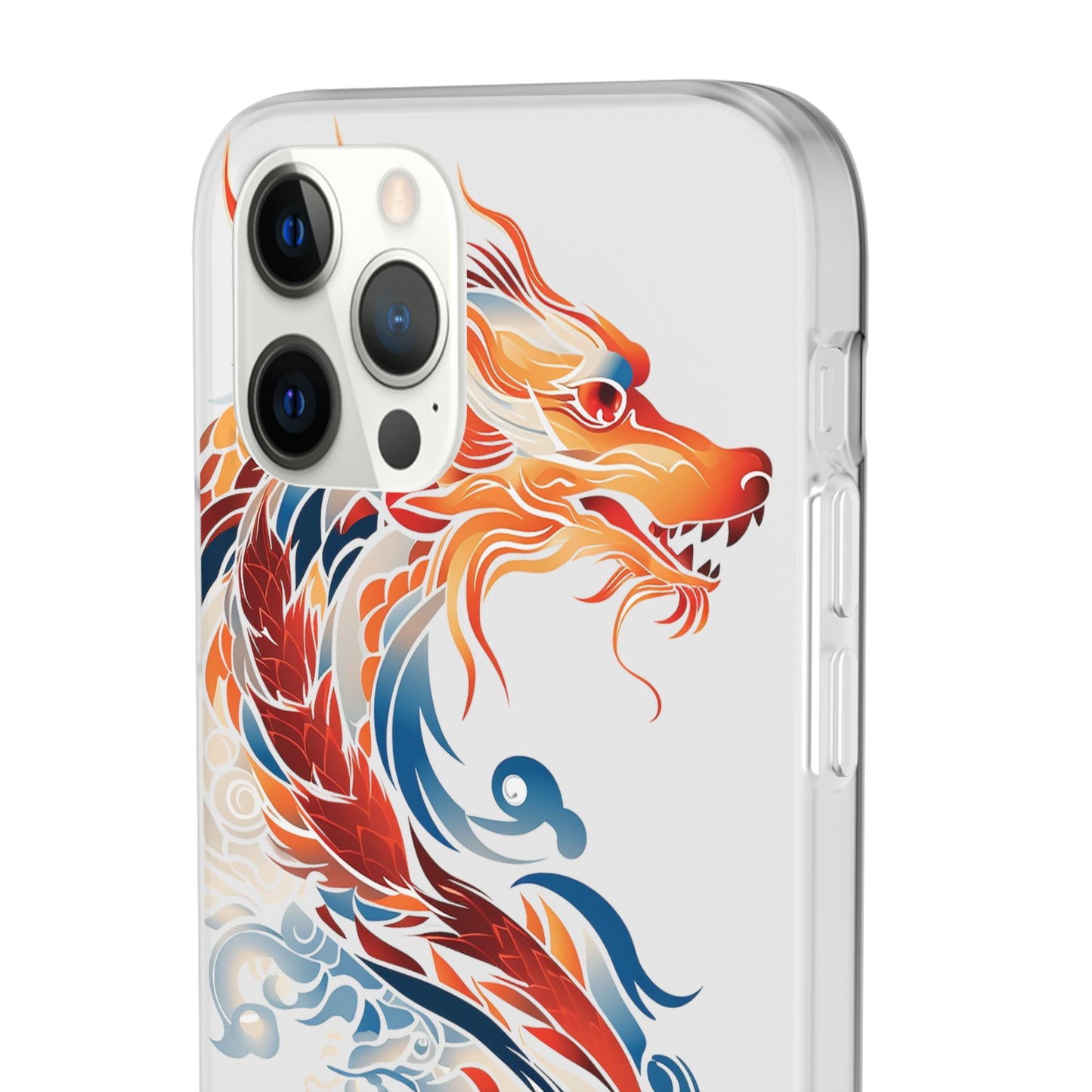 Elegant Chinese Ink Dragon Flexi Transparent Phone Case