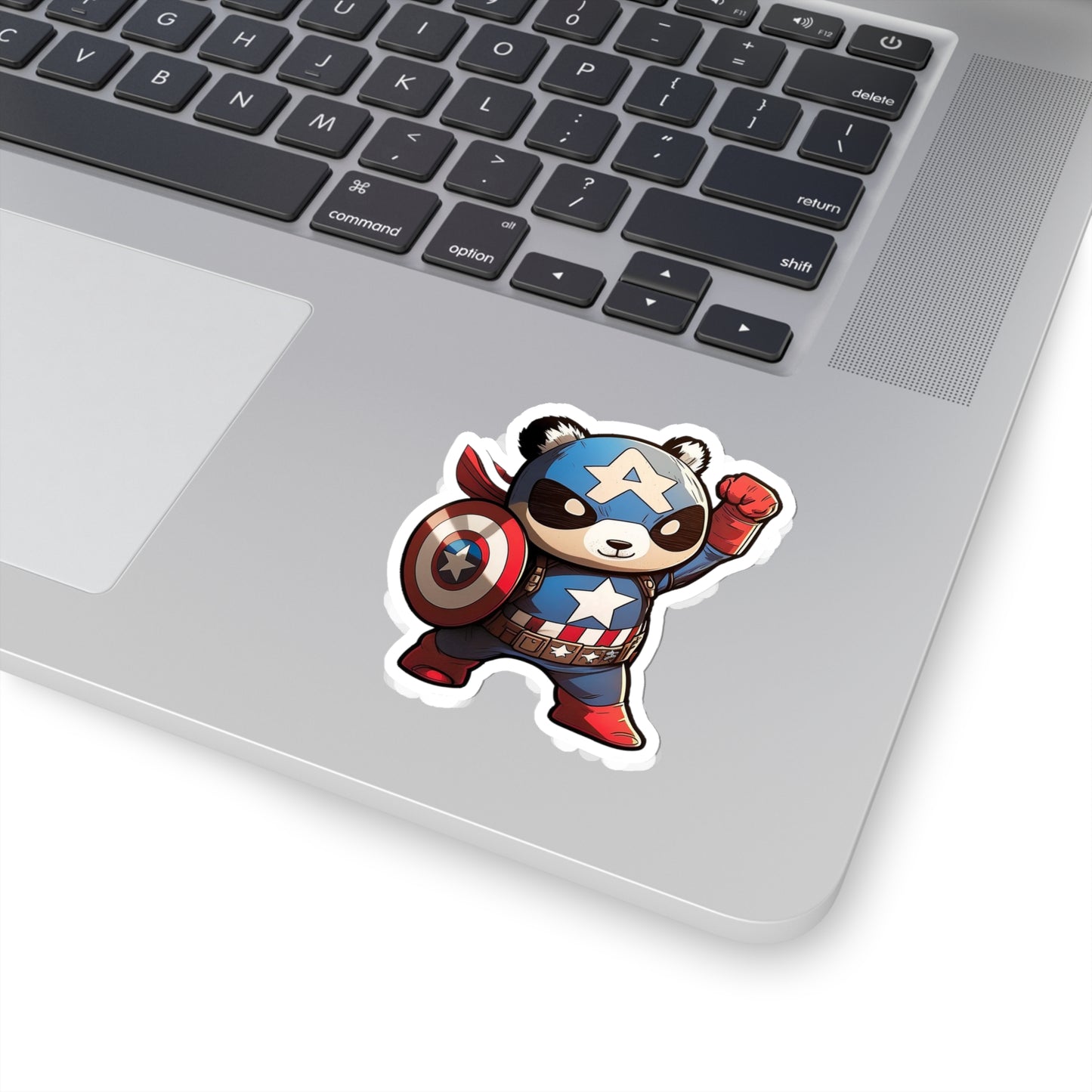 Heroic Captain America Panda Sticker - Ready to Defend Its Friends