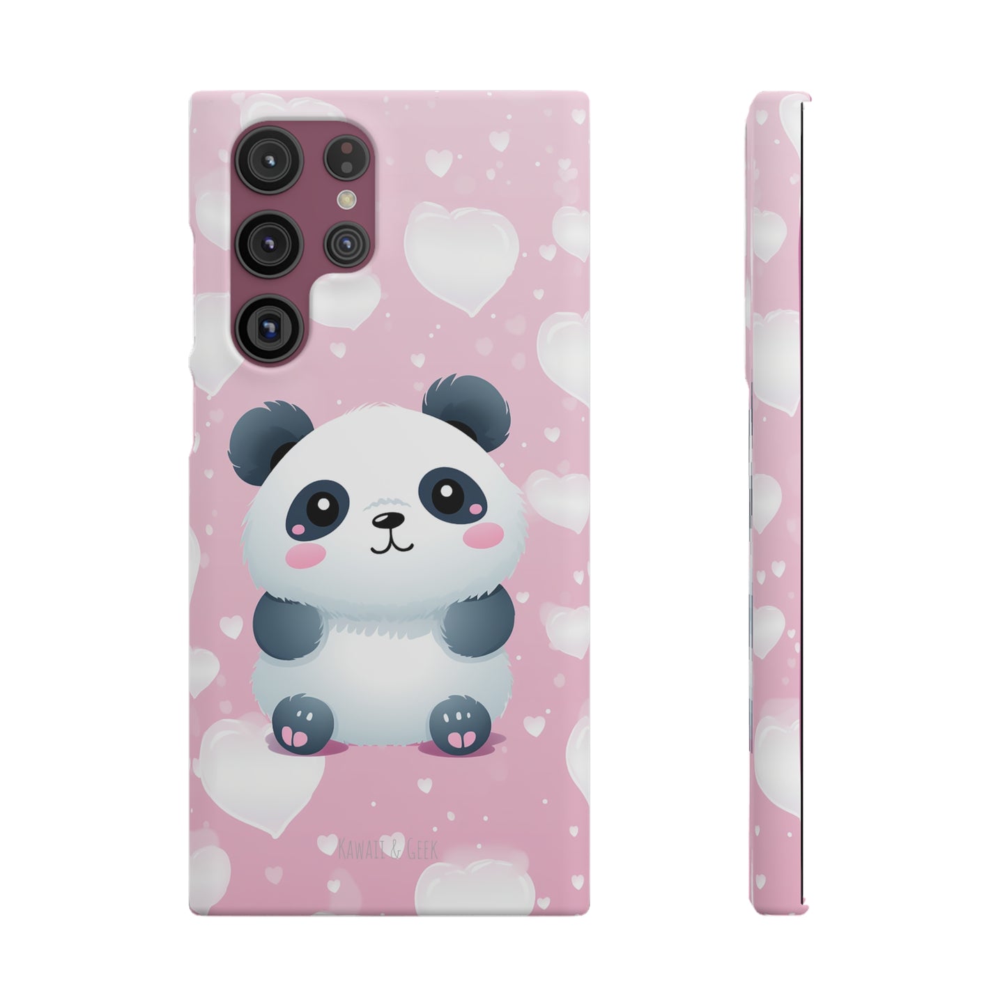 Cute Panda & Hearts Premium Phone Case