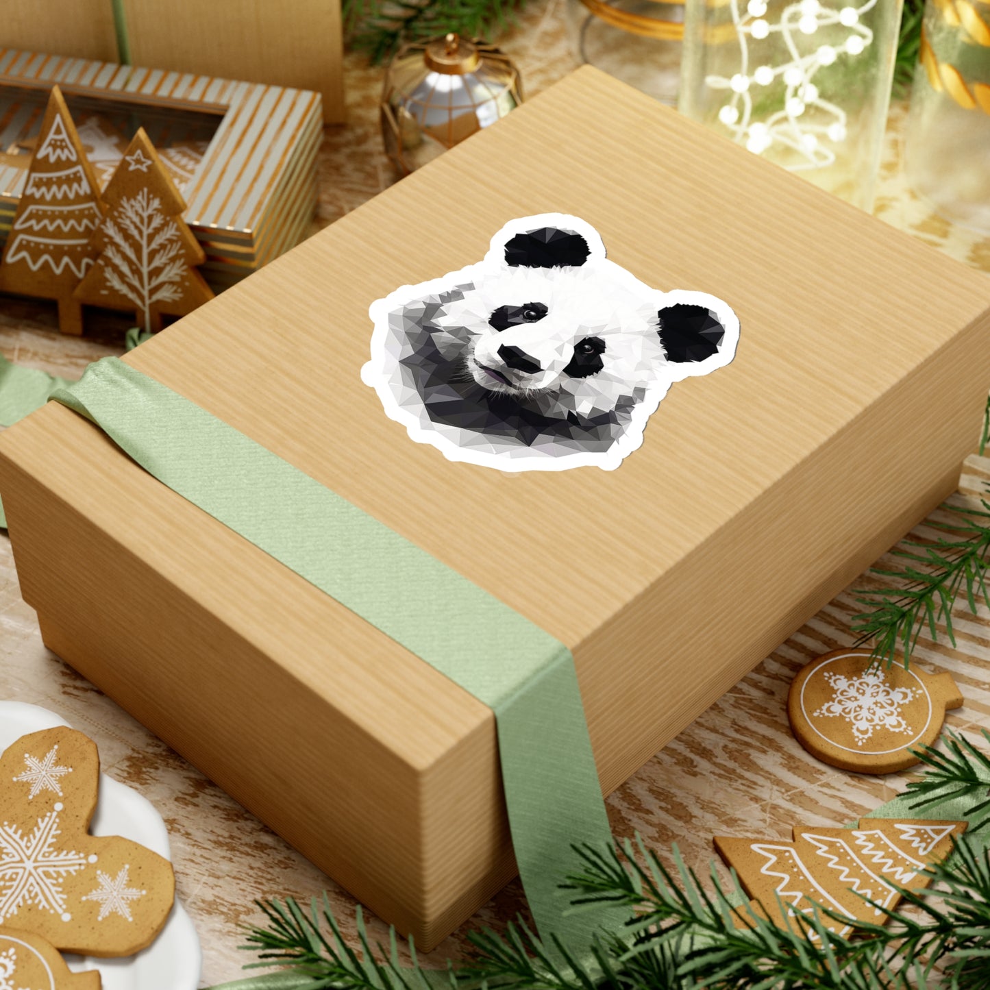 Panda Geometric Sticker - Embrace Playful Charm