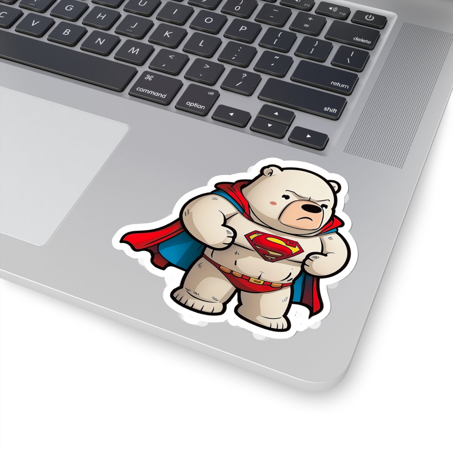 Majestic and Powerful Superman Polar Bear Sticker - Stand Strong with this Heroic Arctic Bear