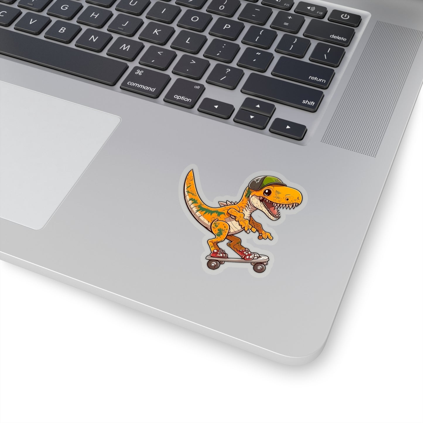 Kawaii Velociraptor Skating Sticker - Add Some Adorable and Playful Style to Your Tech