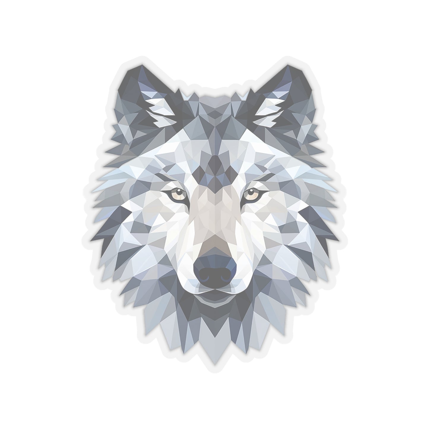 Geometric Facet Wolf Sticker