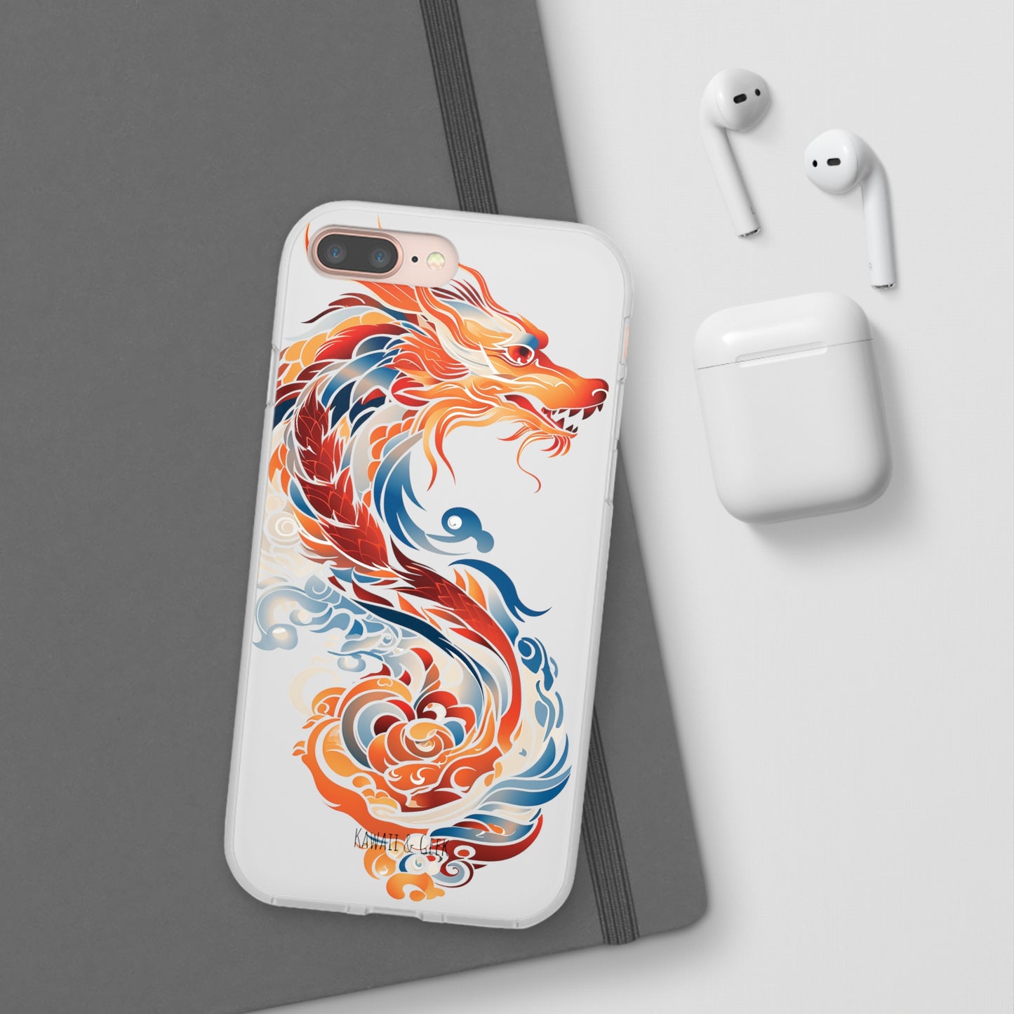 Elegant Chinese Ink Dragon Flexi Transparent Phone Case