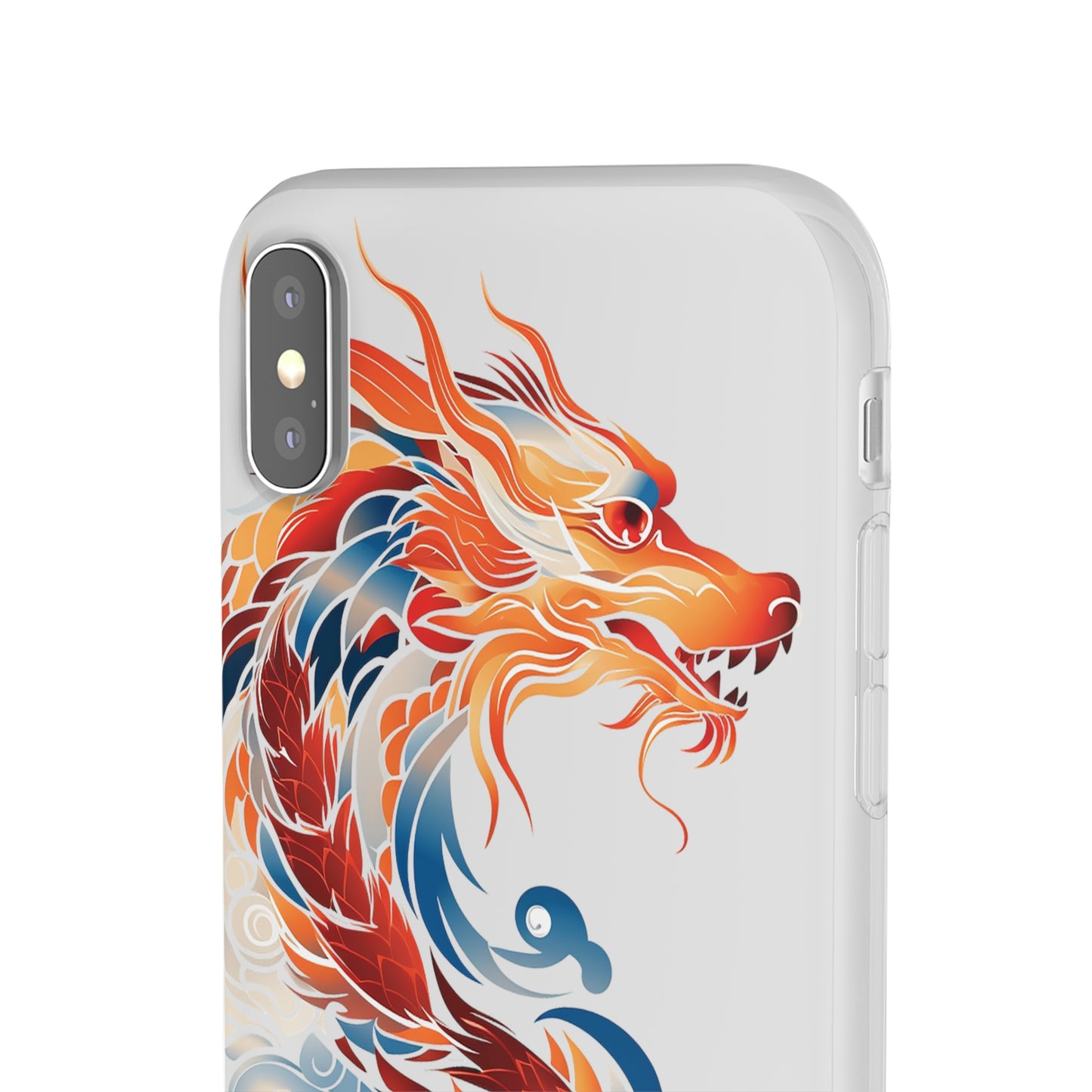 Elegant Chinese Ink Dragon Flexi Transparent Phone Case