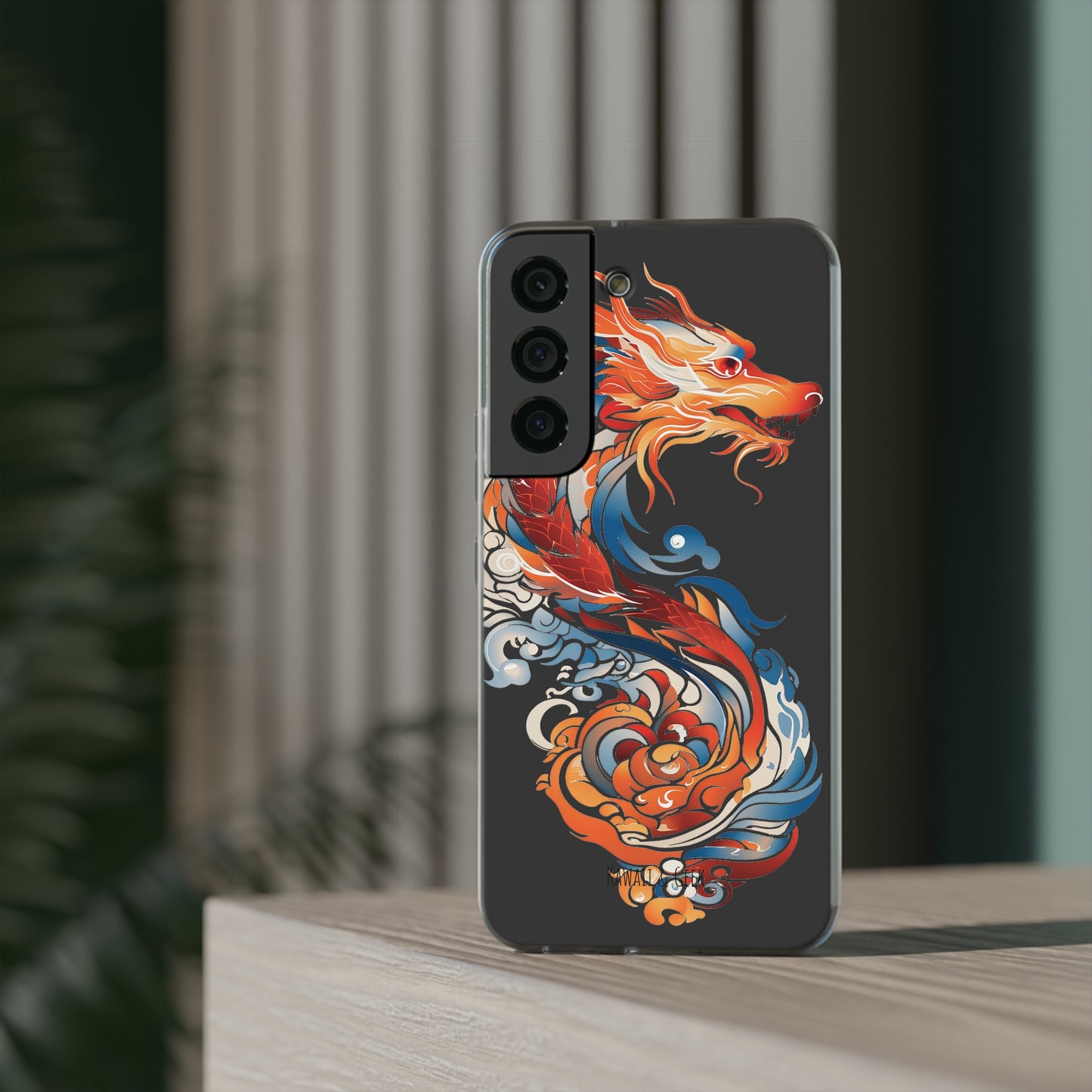 Elegant Chinese Ink Dragon Flexi Transparent Phone Case