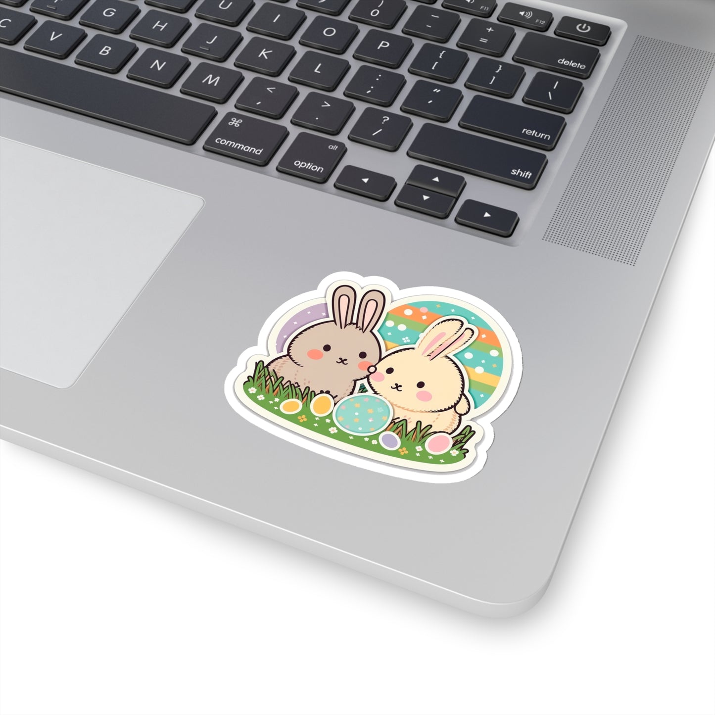 Kawaii Easter Rabbit Sticker - Add Some Cute and Festive Style to Your Tech