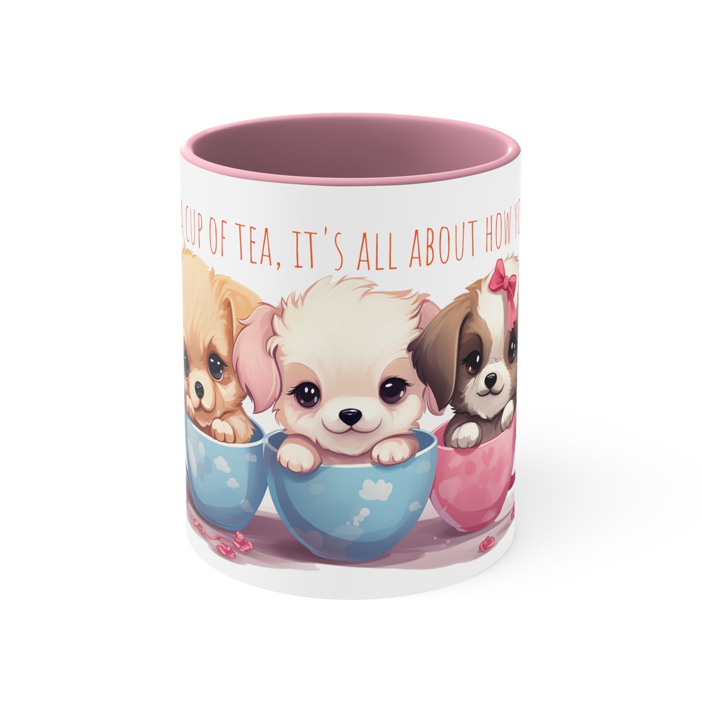 Cute Puppies Tea Mug: "Life is Like a Cup of Tea"