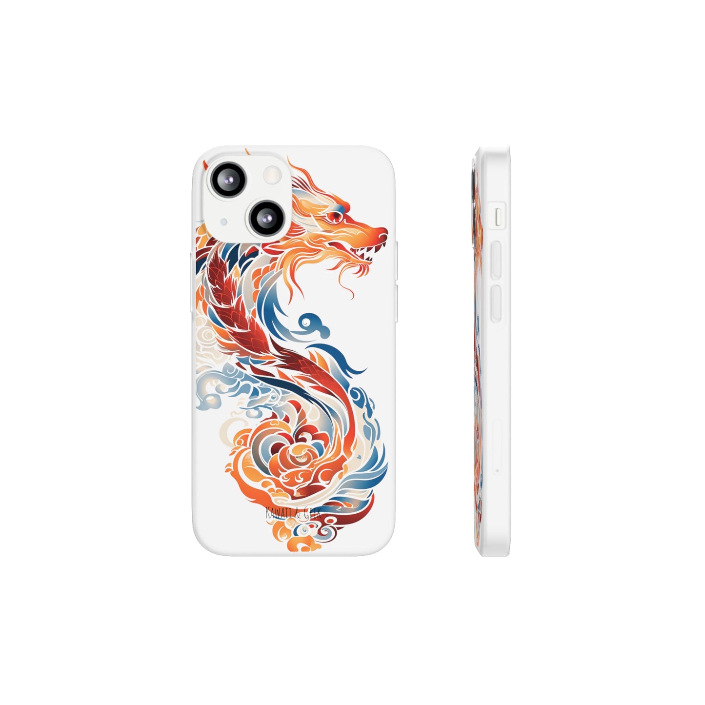 Elegant Chinese Ink Dragon Flexi Transparent Phone Case