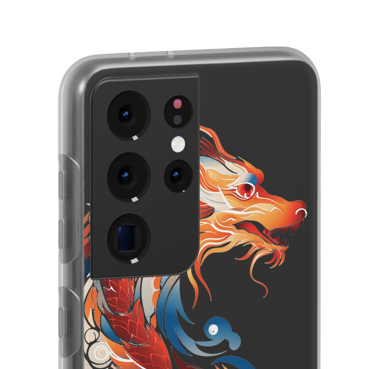 Elegant Chinese Ink Dragon Flexi Transparent Phone Case