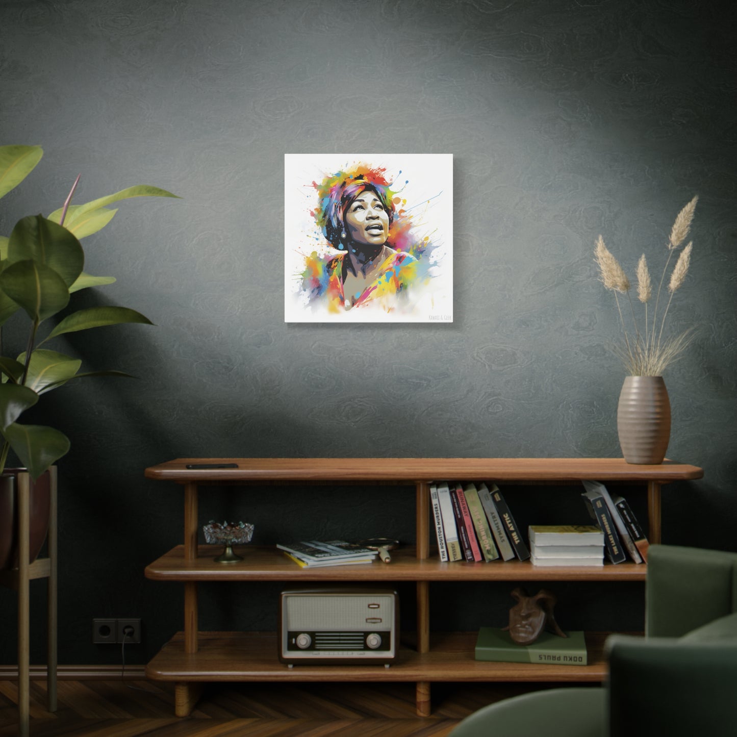 Aretha Franklin Watercolor Cotton Canvas