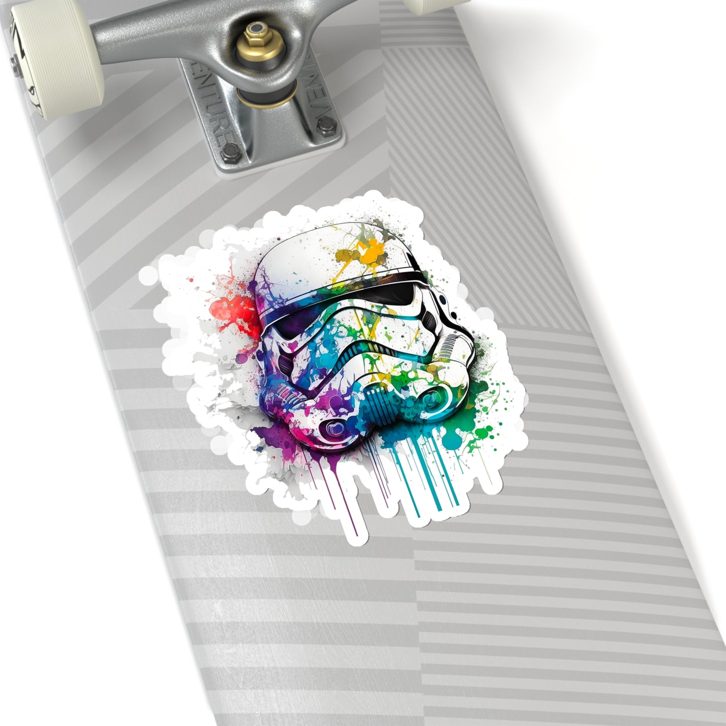 Watercolor Stormtrooper Helmet Sticker - Add Some Colorful Style to Your Tech