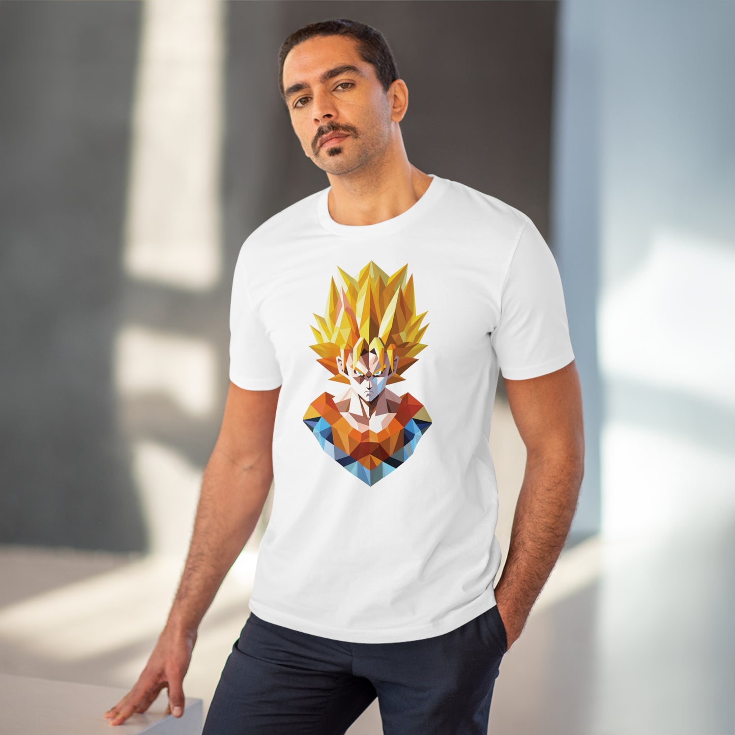 San Goku Super Saiyan Polygonal T-Shirt - Embrace Legendary Power