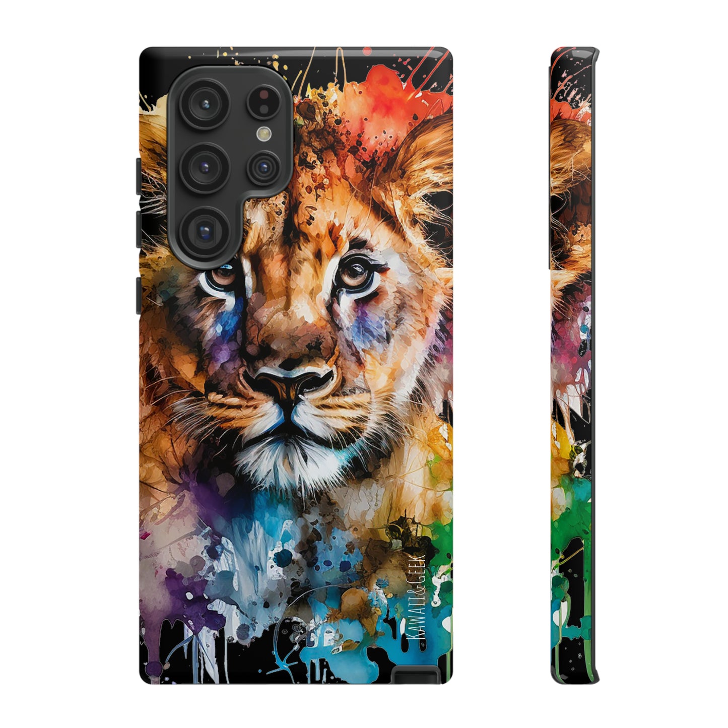 Watercolor Lion Cub Tough Phone Case - iPhone 15 compatible
