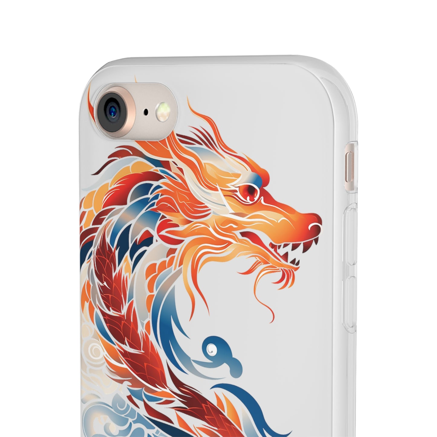Elegant Chinese Ink Dragon Flexi Transparent Phone Case