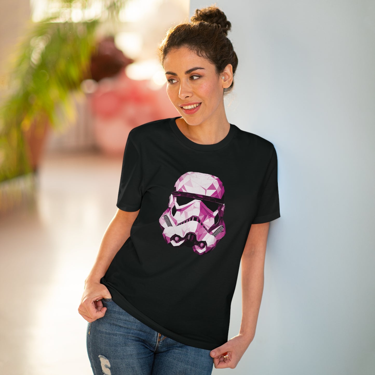 Stormtrooper Polygonal T-Shirt Pink Edition - Embrace Galactic Precision