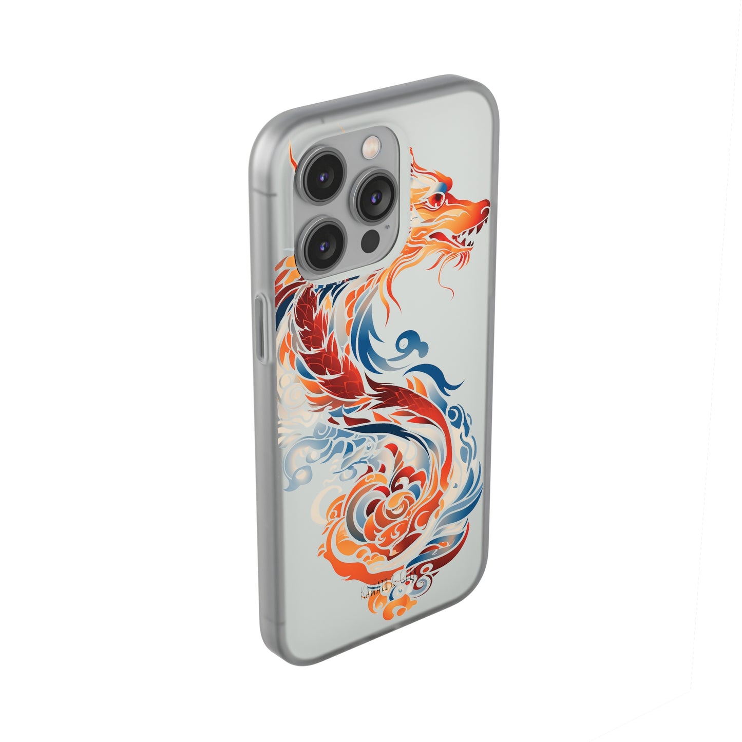 Elegant Chinese Ink Dragon Flexi Transparent Phone Case