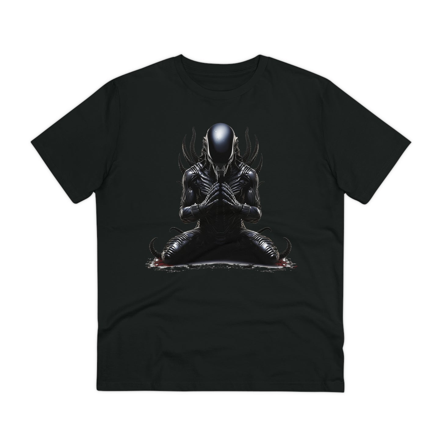 Eco-Friendly Zen Alien Xenomorph T-shirt - Embrace Galactic Serenity