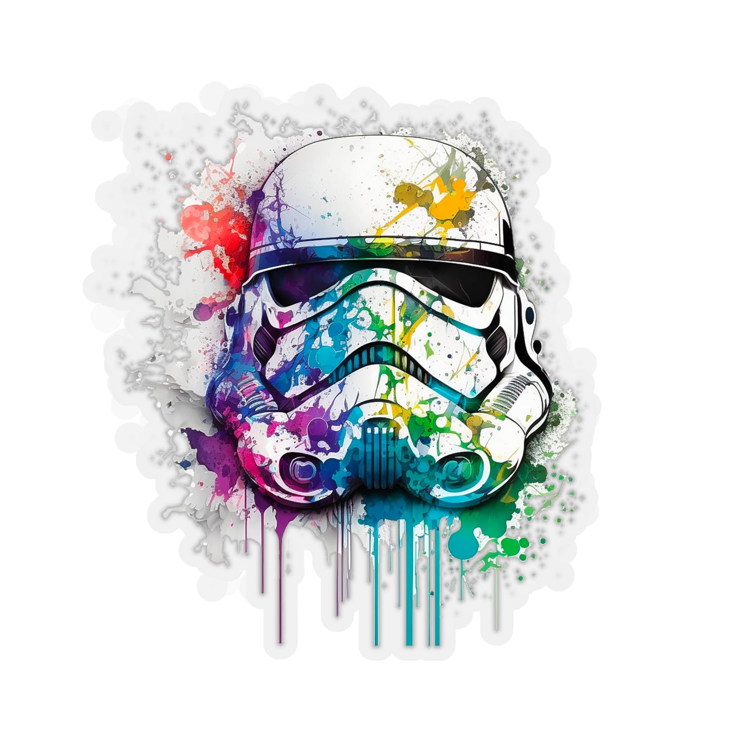 Watercolor Stormtrooper Helmet Sticker - Add Some Colorful Style to Your Tech