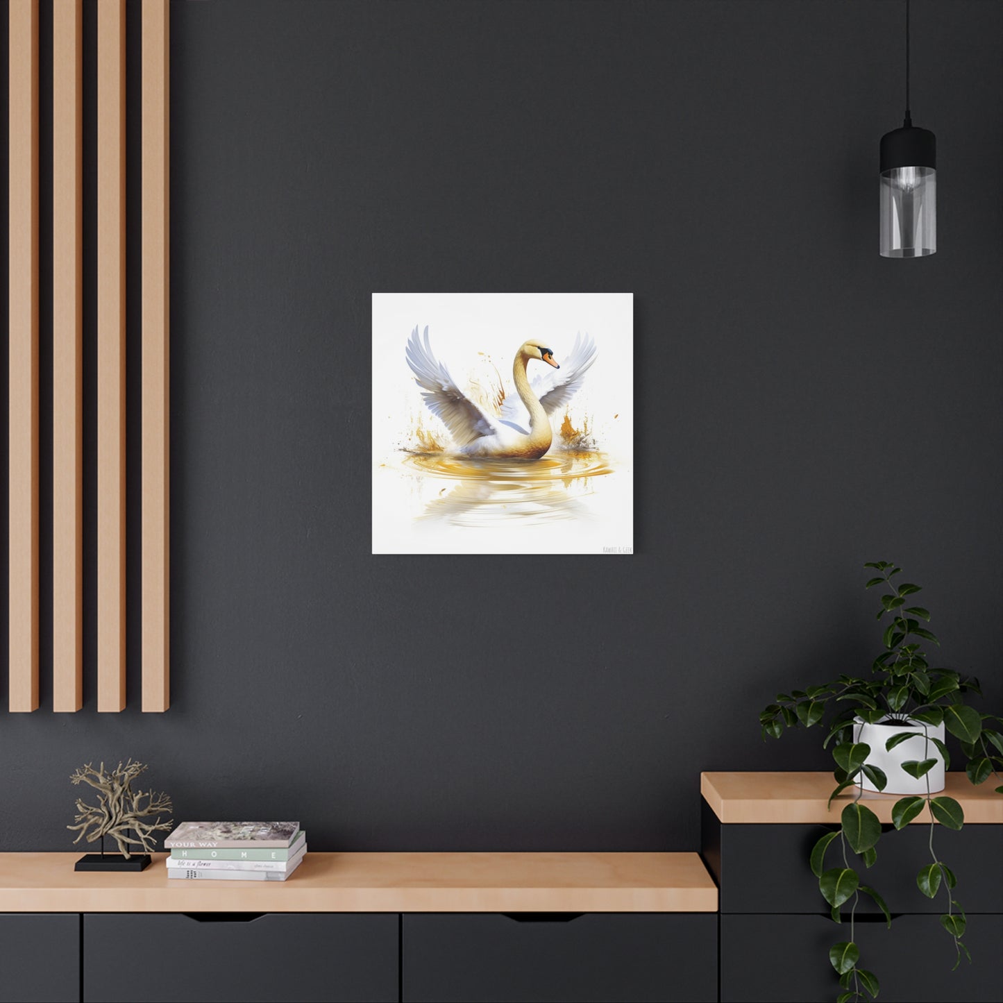 Majestic White Swan Watercolor Canva - Capture the Elegance of Nature in Art