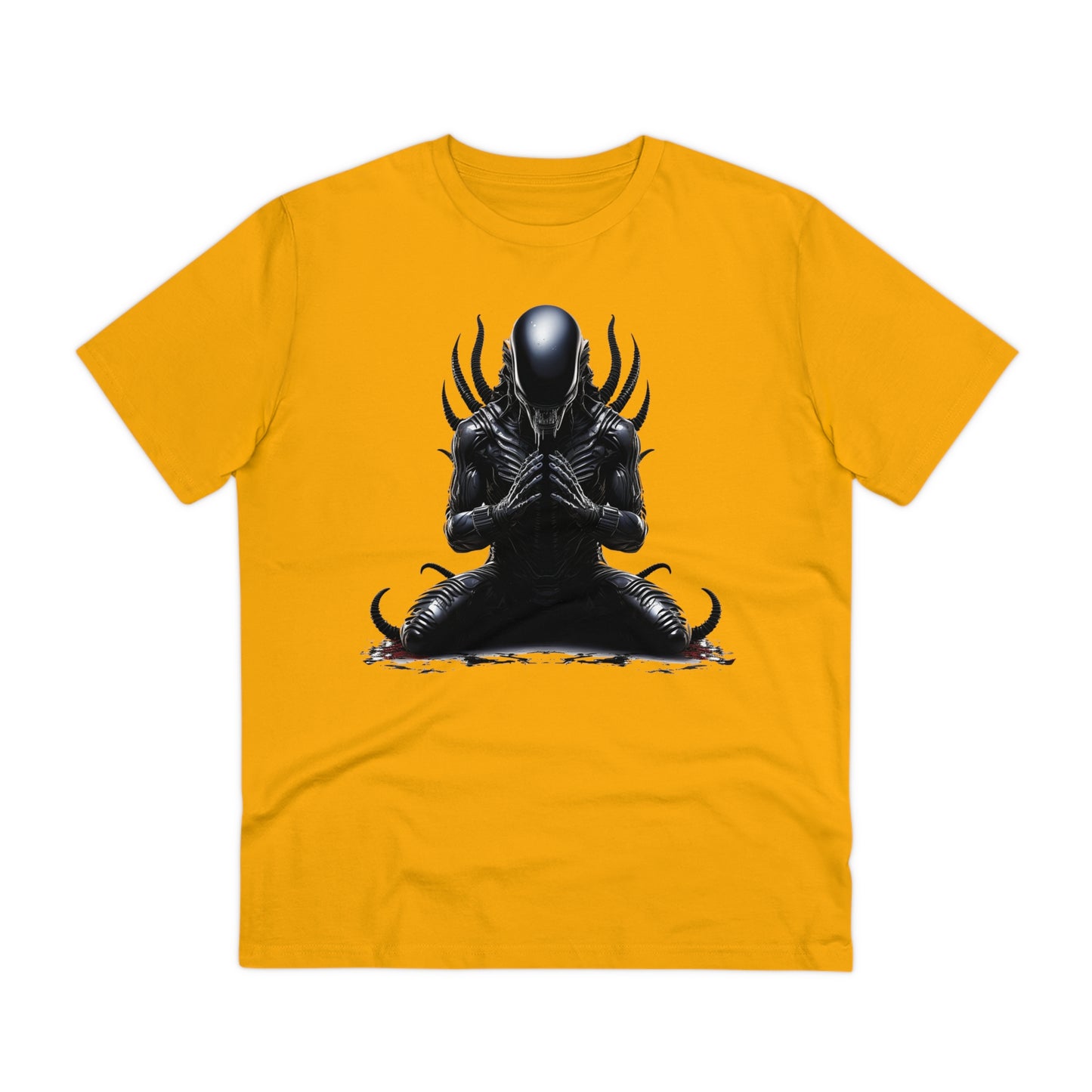 Eco-Friendly Zen Alien Xenomorph T-shirt - Embrace Galactic Serenity