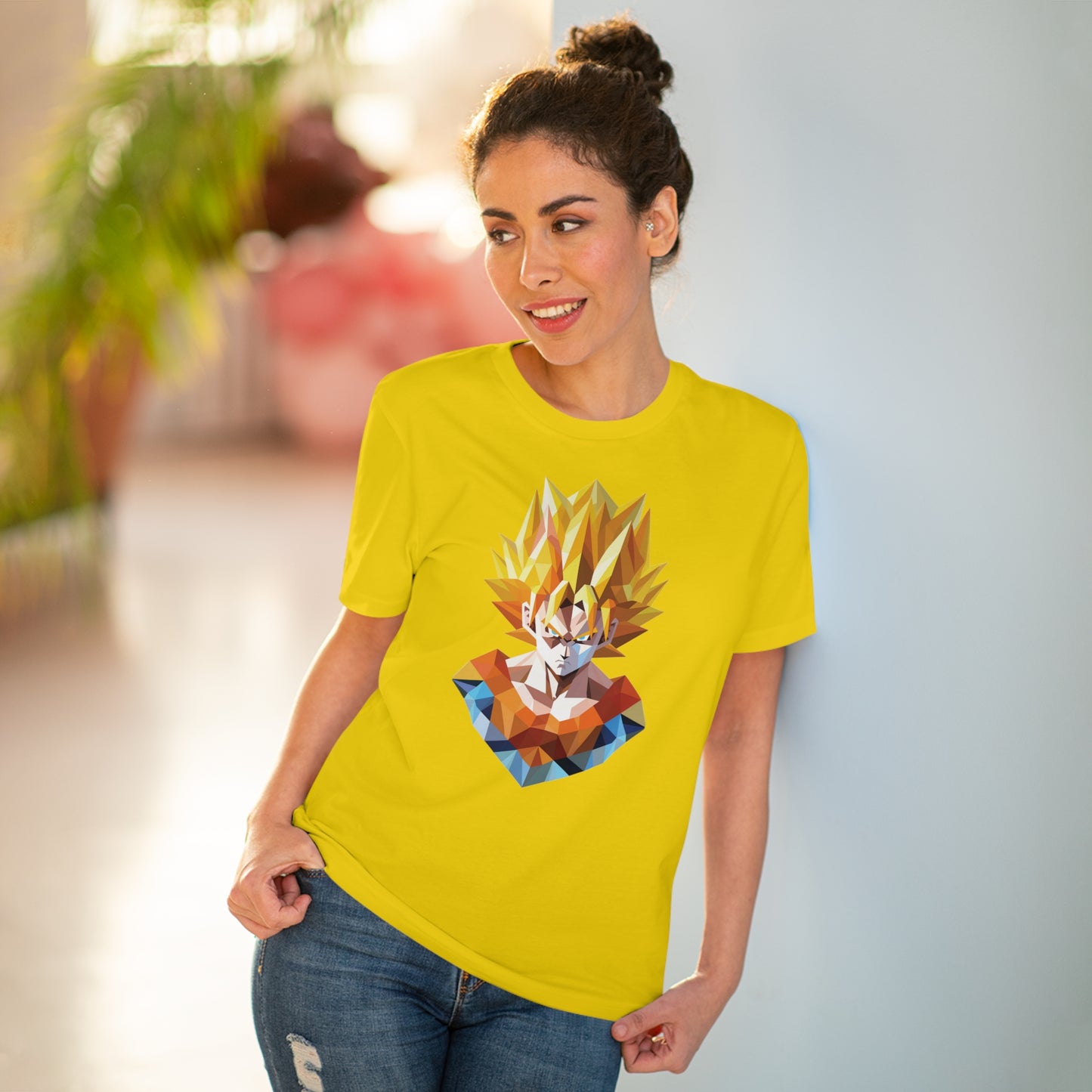 San Goku Super Saiyan Polygonal T-Shirt - Embrace Legendary Power