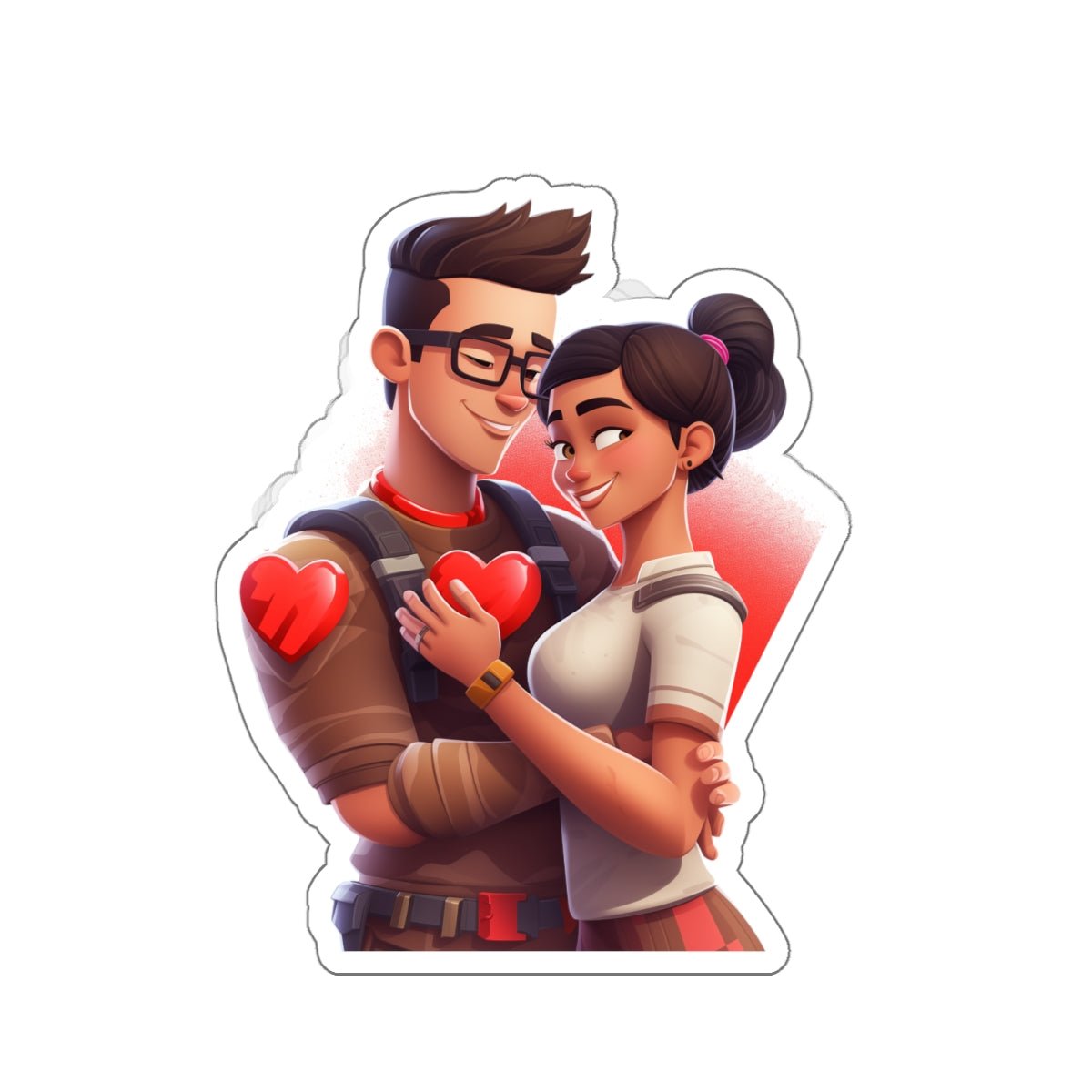 Fortnite-Inspired Couple Sticker - Valentine's Edition