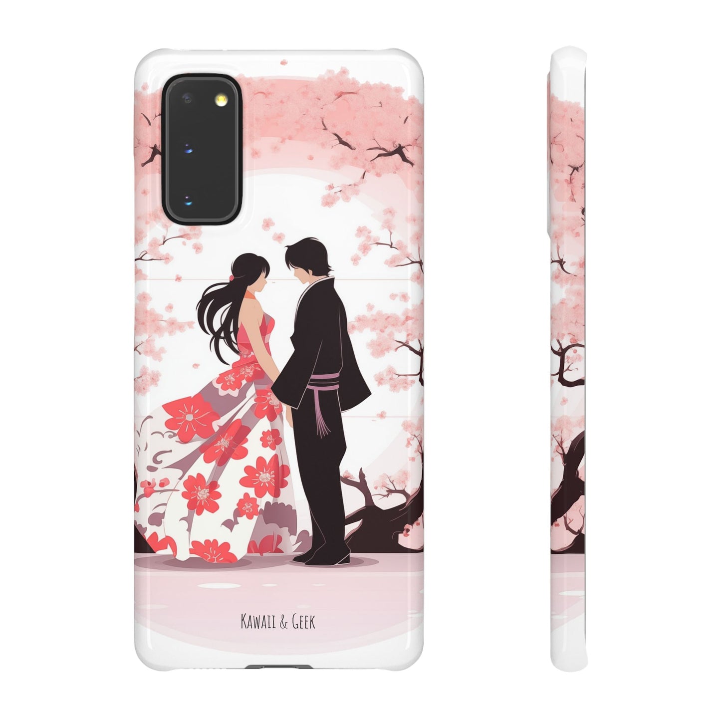 Japanese Blossom Love Premium Phone Case - Valentine's Cherry Tree Design
