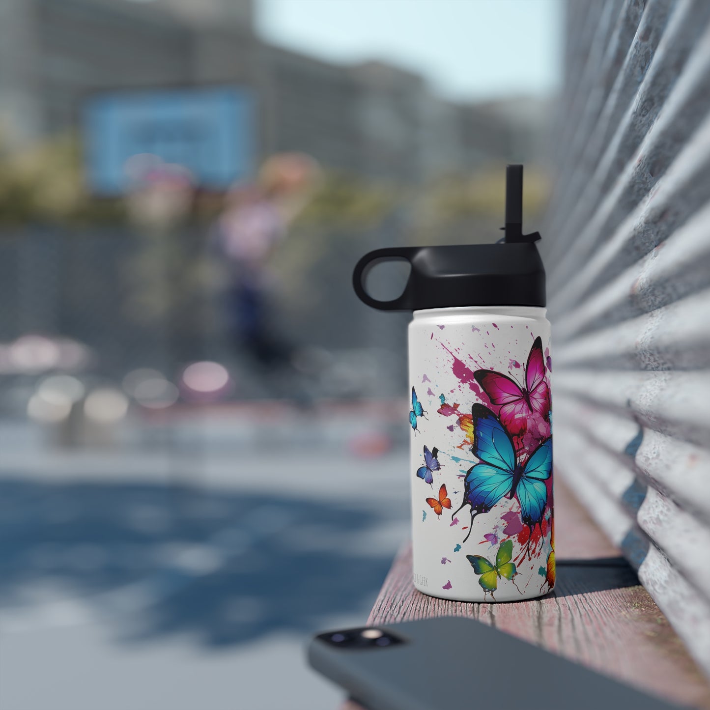Watercolor Butterflies: Stainless Steel Bottle