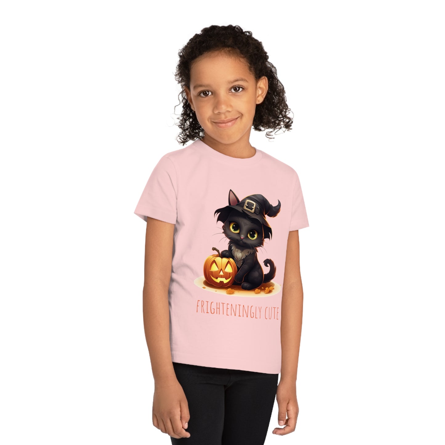 Frighteningly Cute: Halloween Black Cat Eco-Friendly Kids T-shirt