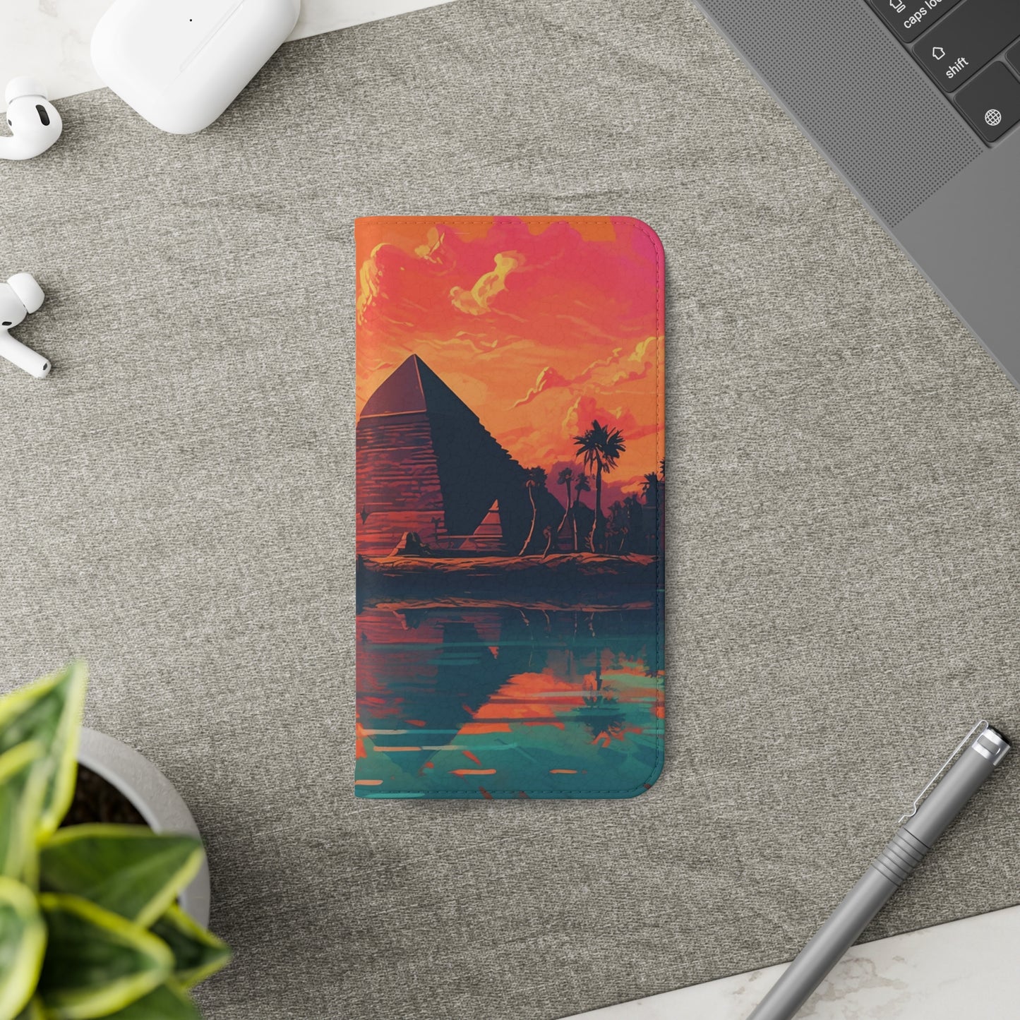 Egyptian Pyramid at Sunset Flip Phone Case - Carry the Mystique of Ancient Egypt with You