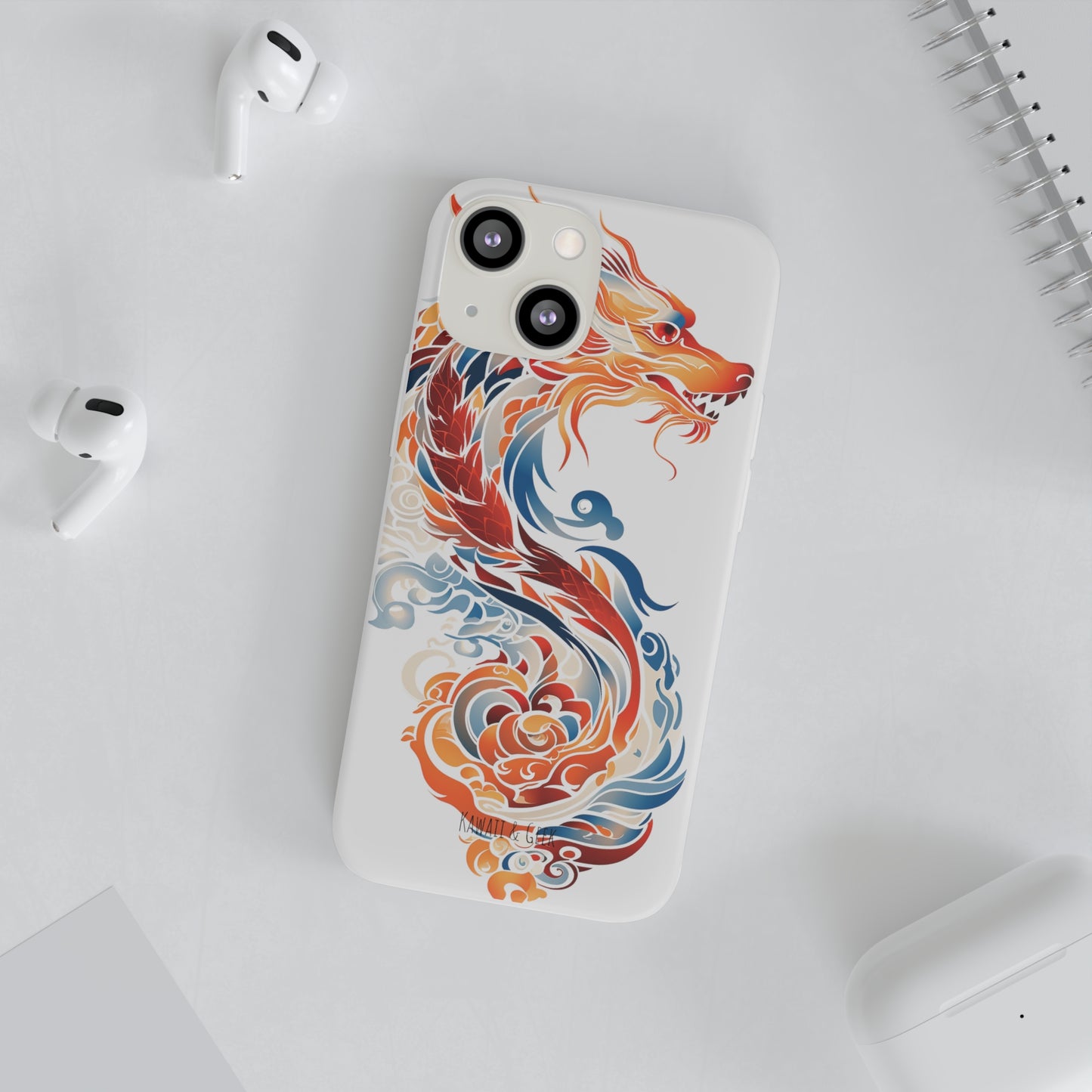 Elegant Chinese Ink Dragon Flexi Transparent Phone Case