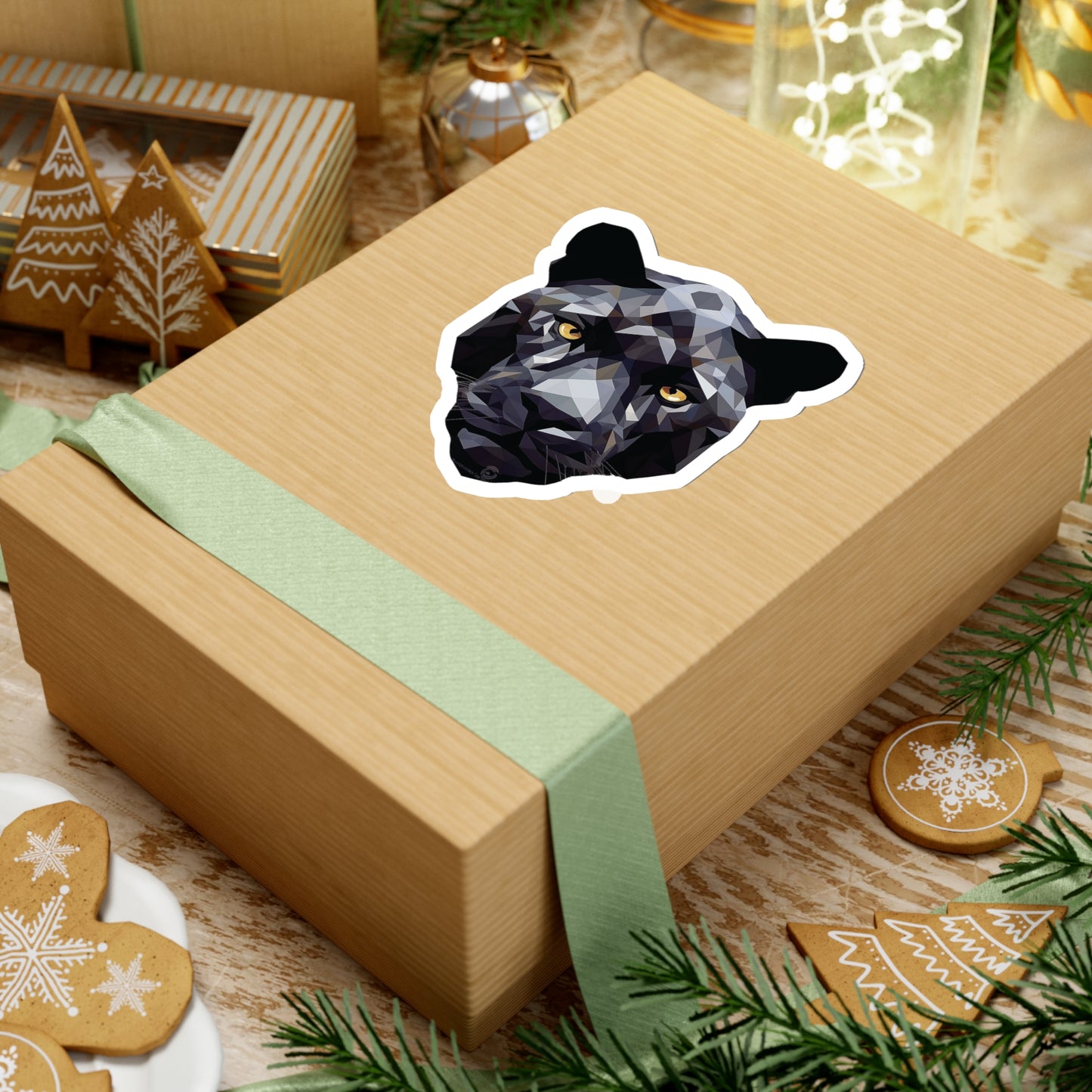 Black Panther Sticker - Grace and Mystery in Geometric Form