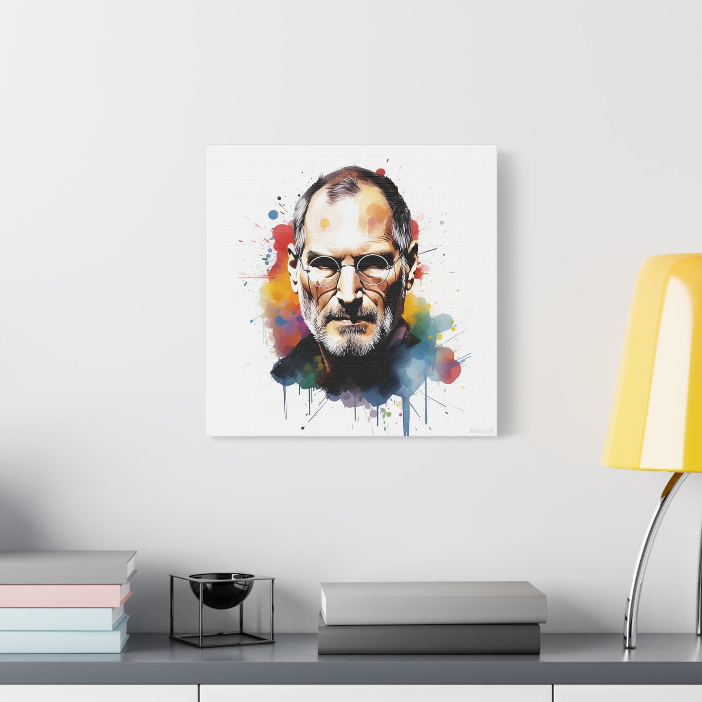 Steve Jobs Watercolor Mastery Cotton Canvas